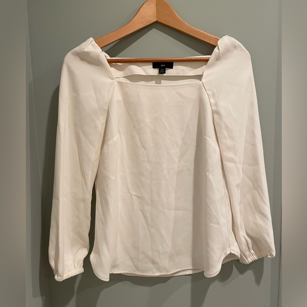 J Crew Square-neck long-sleeve top in‎ 365 crepe- Size 00